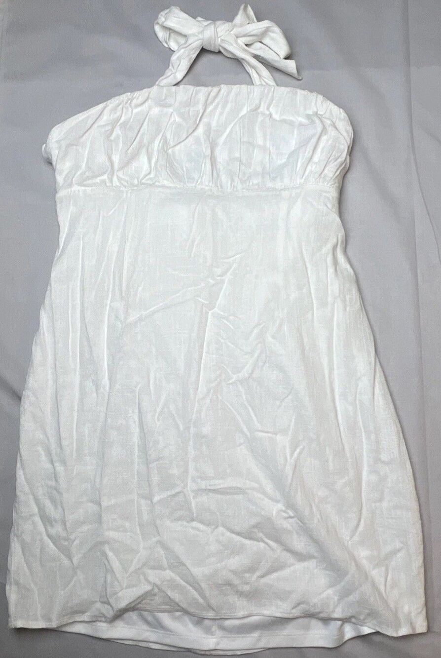 Altar’d State Linen Blend Resort Wear Halter Dress Size White XL